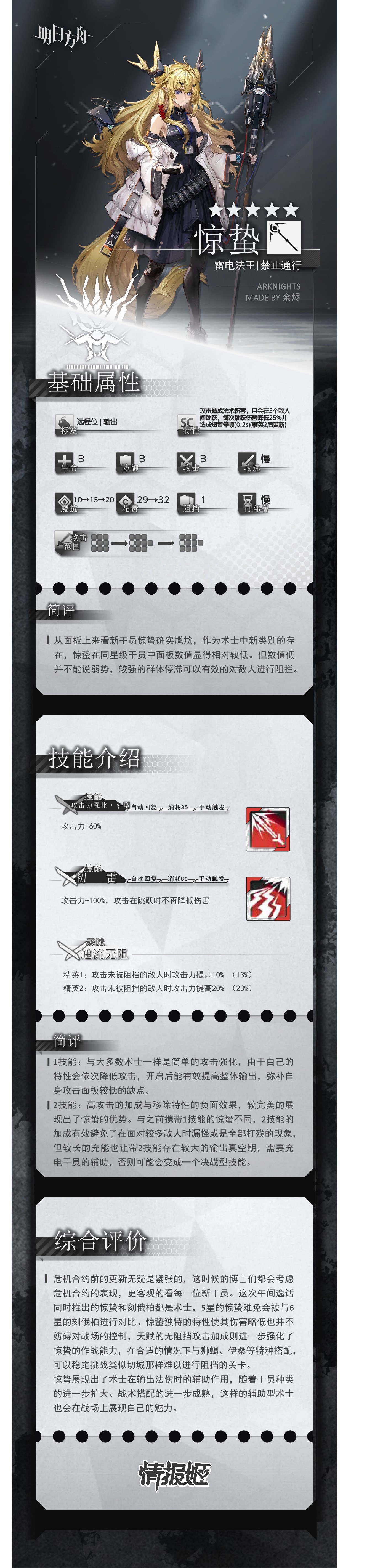 【干员简评】刻俄柏&惊蛰 明日方舟攻略 taptap 明日方舟社区