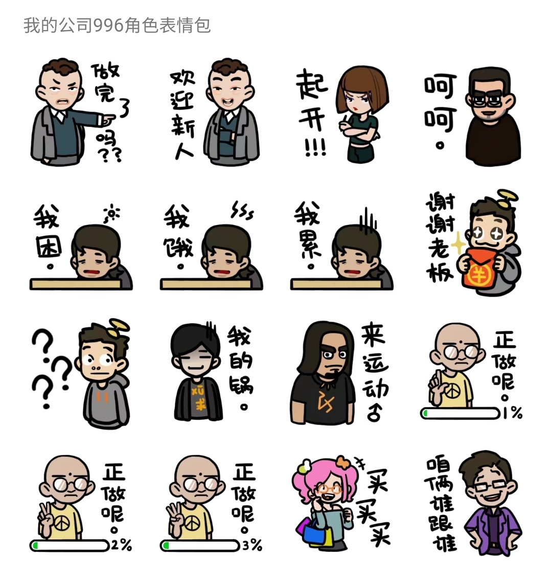 一份小小礼物,我的公司996表情包1.0版上线