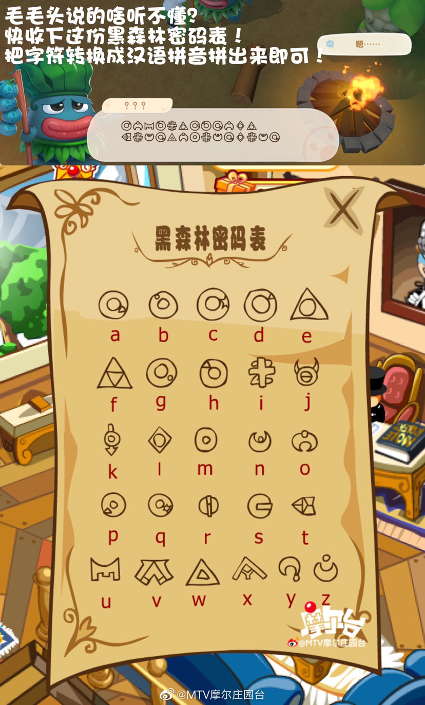 【黑森林密码表】听不懂毛毛怪说什么的请看这!