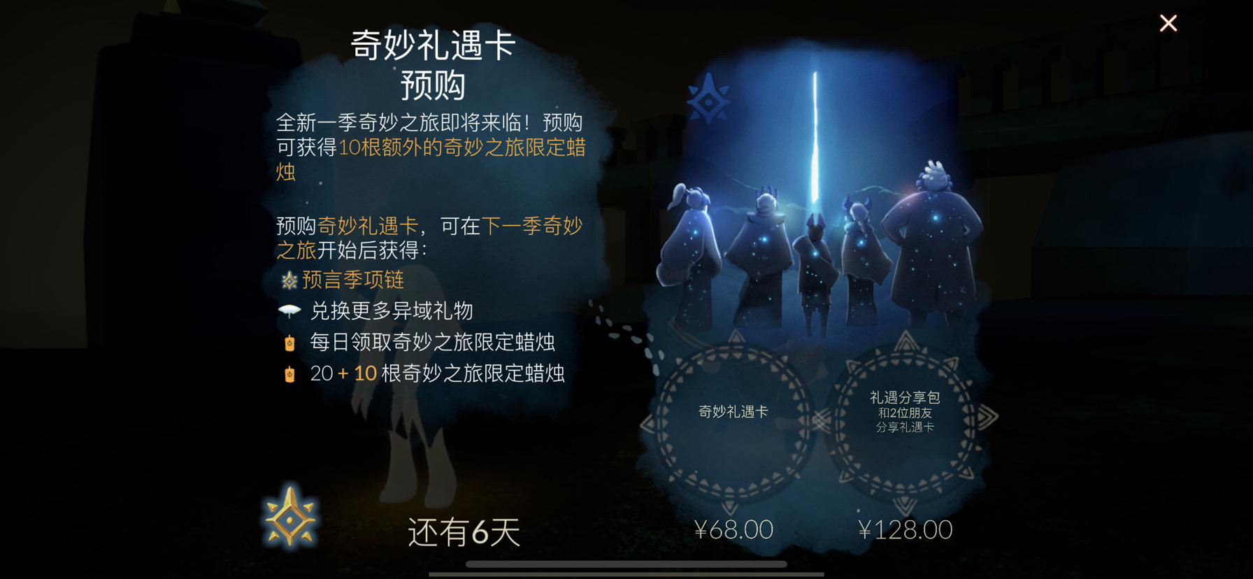 128季卡后,新季节开始后把副卡送给朋友,朋友是否可以拿到季节项链呢?