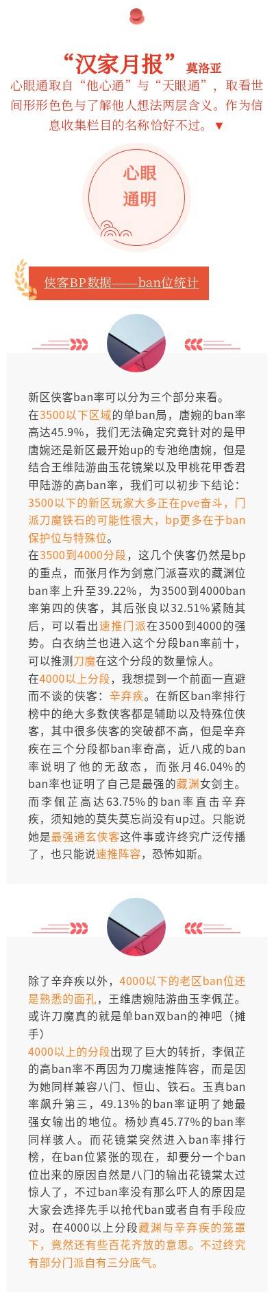 【汉家江湖2.0第一赛季月报】侠客bp数据＋门派前排采访 汉家前排成长之路٩( 'ω' )و - 第5张