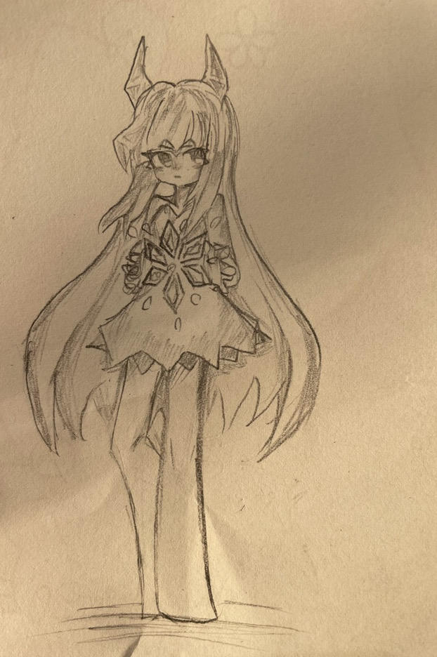 在学校画的月汐老婆，很水