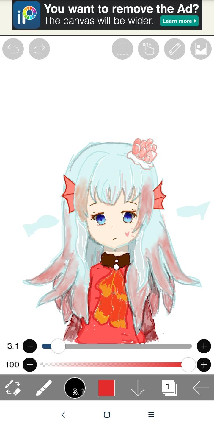 熬夜画的红蝶尾妹妹