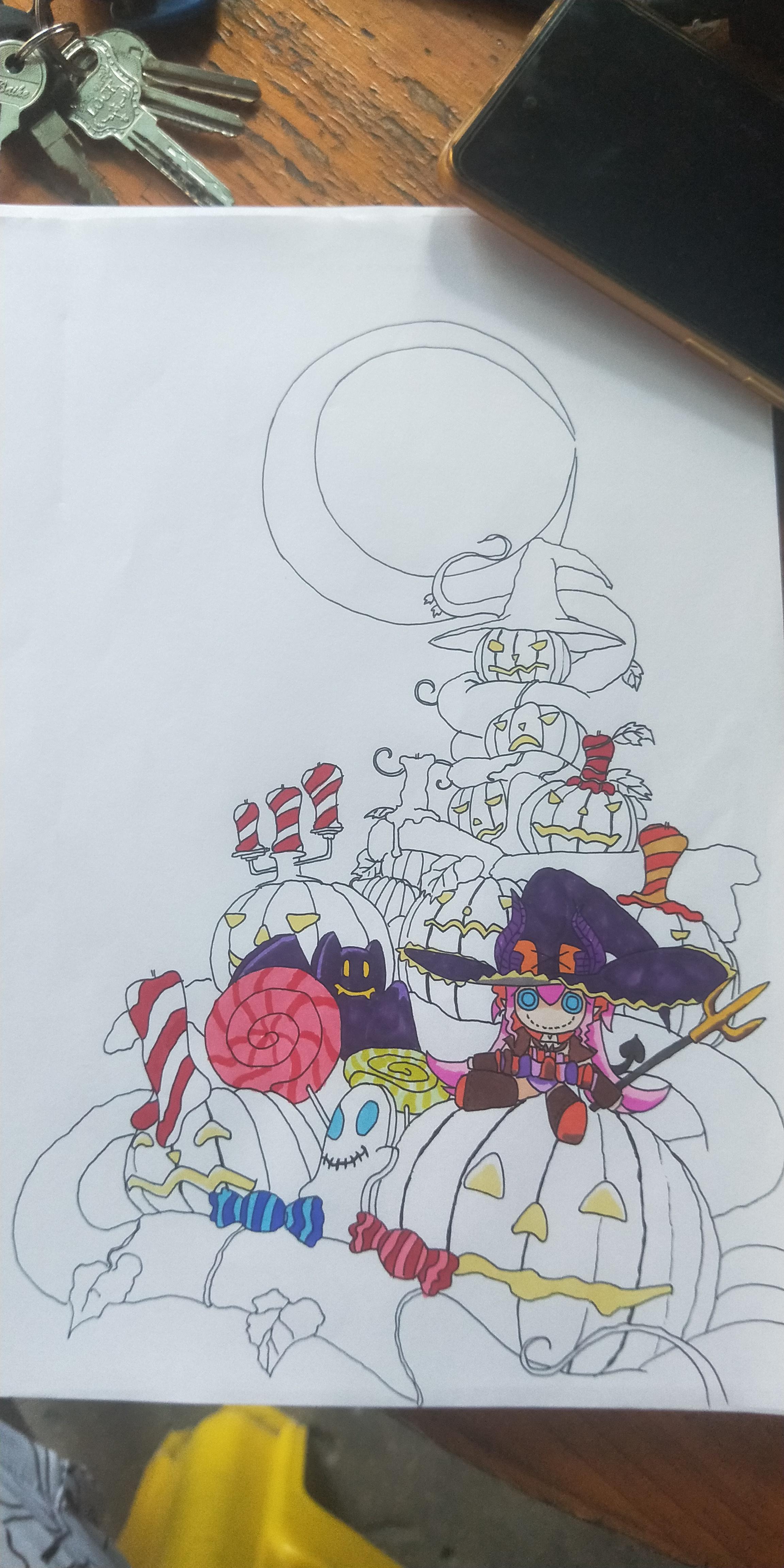 几个月前的稿子终于开始上色了