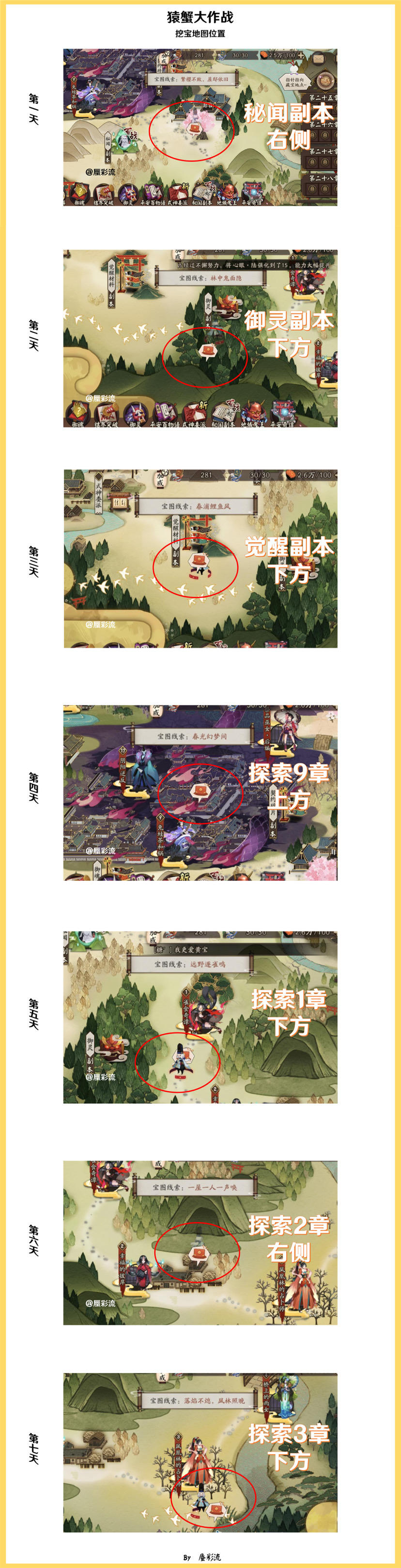 【猿蟹大作战】每日挖宝地图位置截图