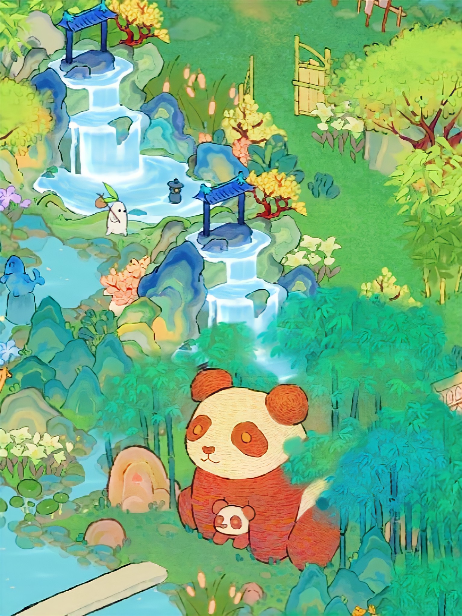二岛左｜帮大佬布置的熊猫水上乐园