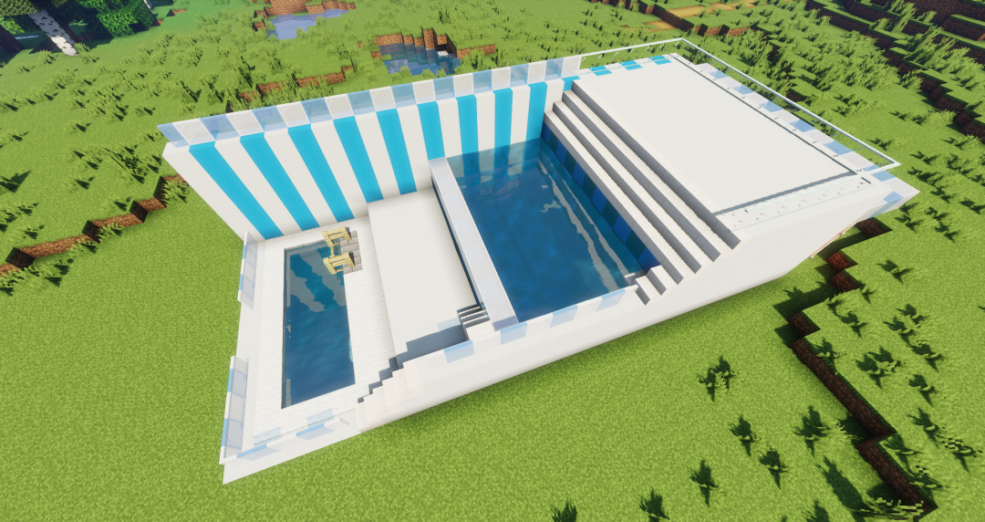 铁桶村改造 | 露天泳池，清凉一夏！|我的世界 - 第21张
