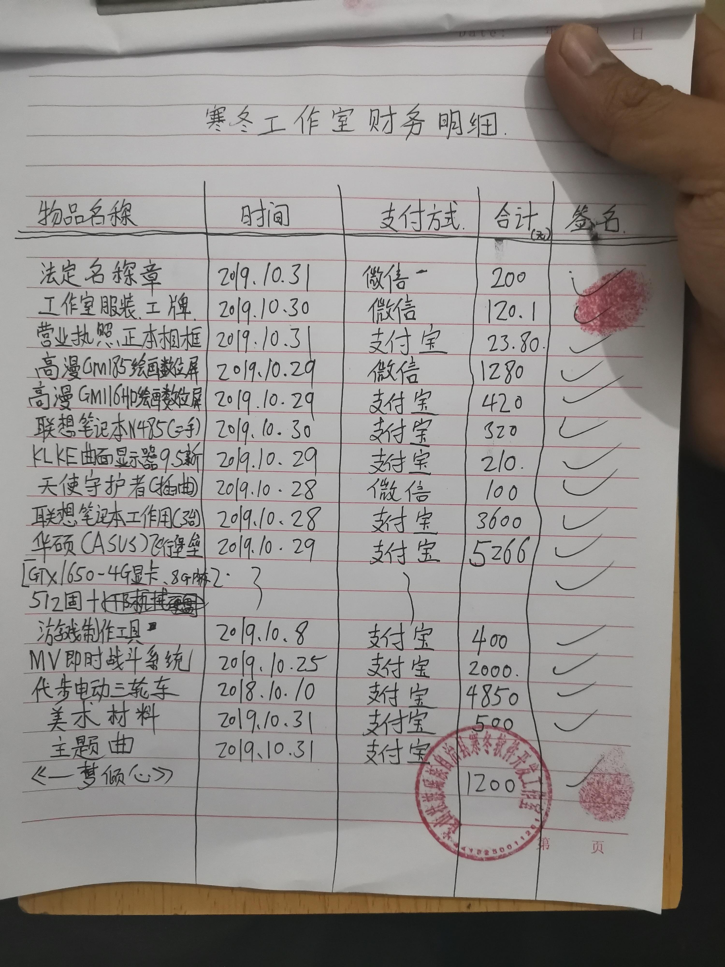 【通知】一份粗糙的账单