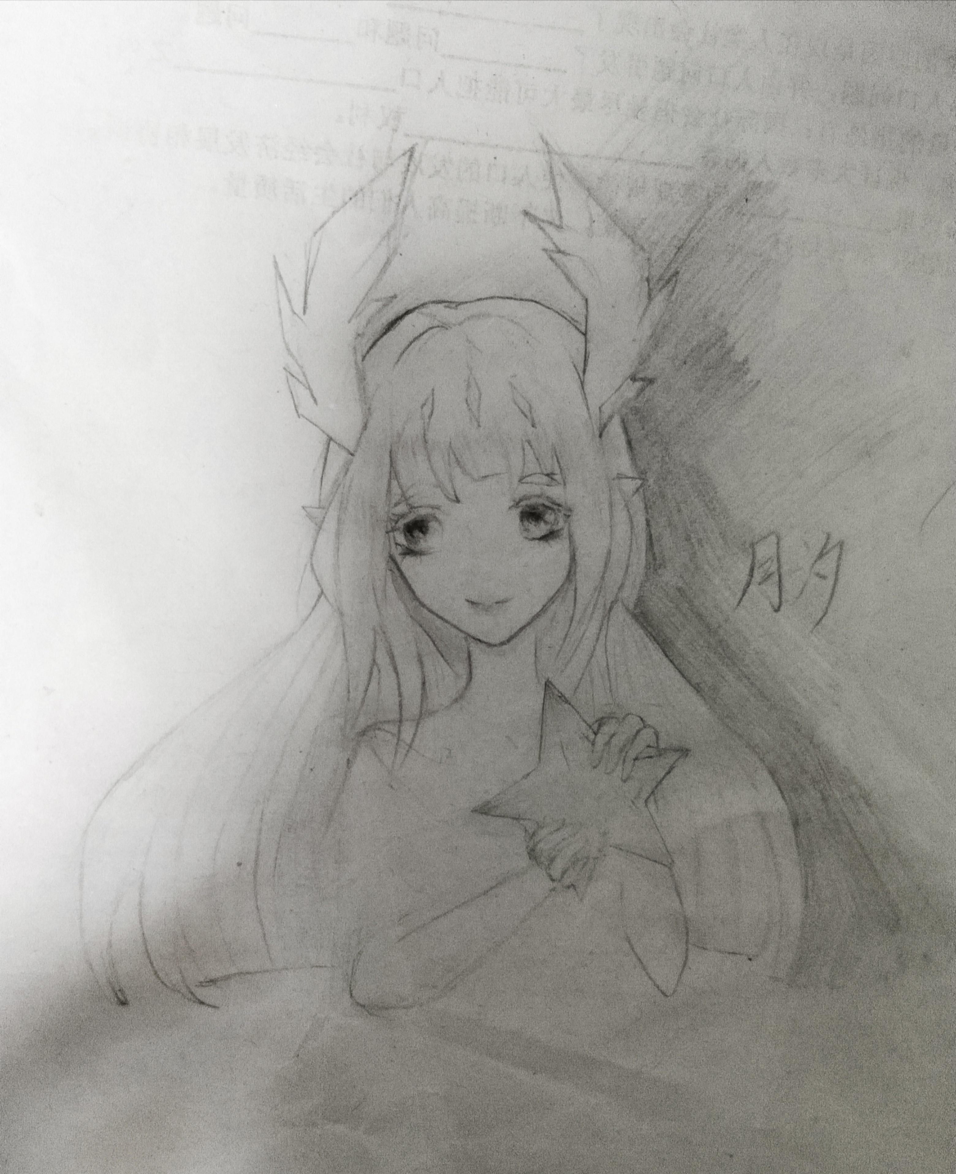 笑死，收拾书包的时候看见一张被揉的皱巴巴的月汐