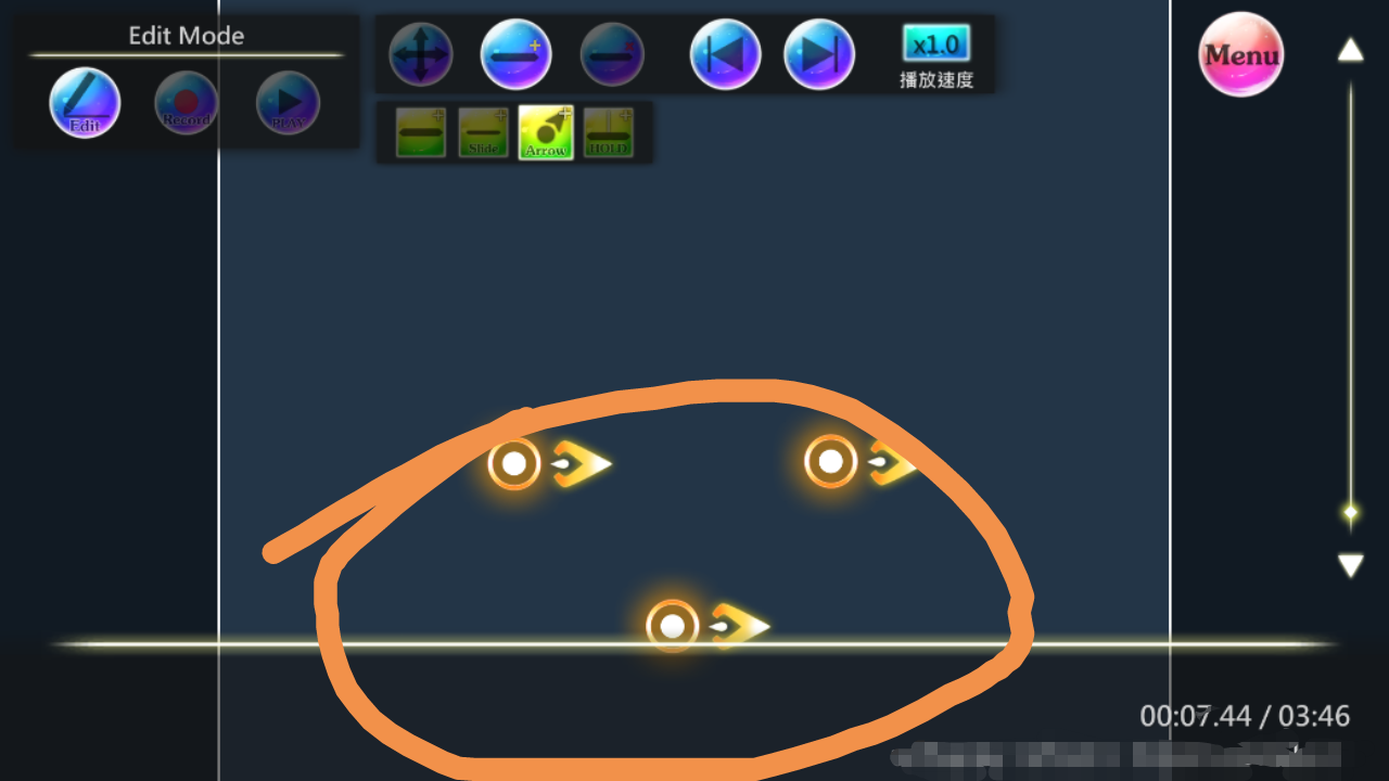 为什么我点这两个光标,在钢琴演奏名曲那个模式里总点点不到