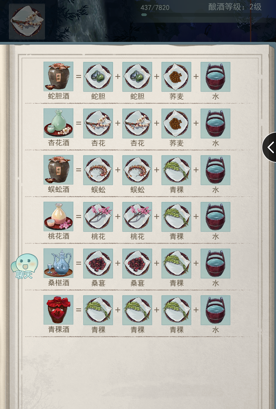 为什么我酿了几次酒,酒谱里没有配方呀?