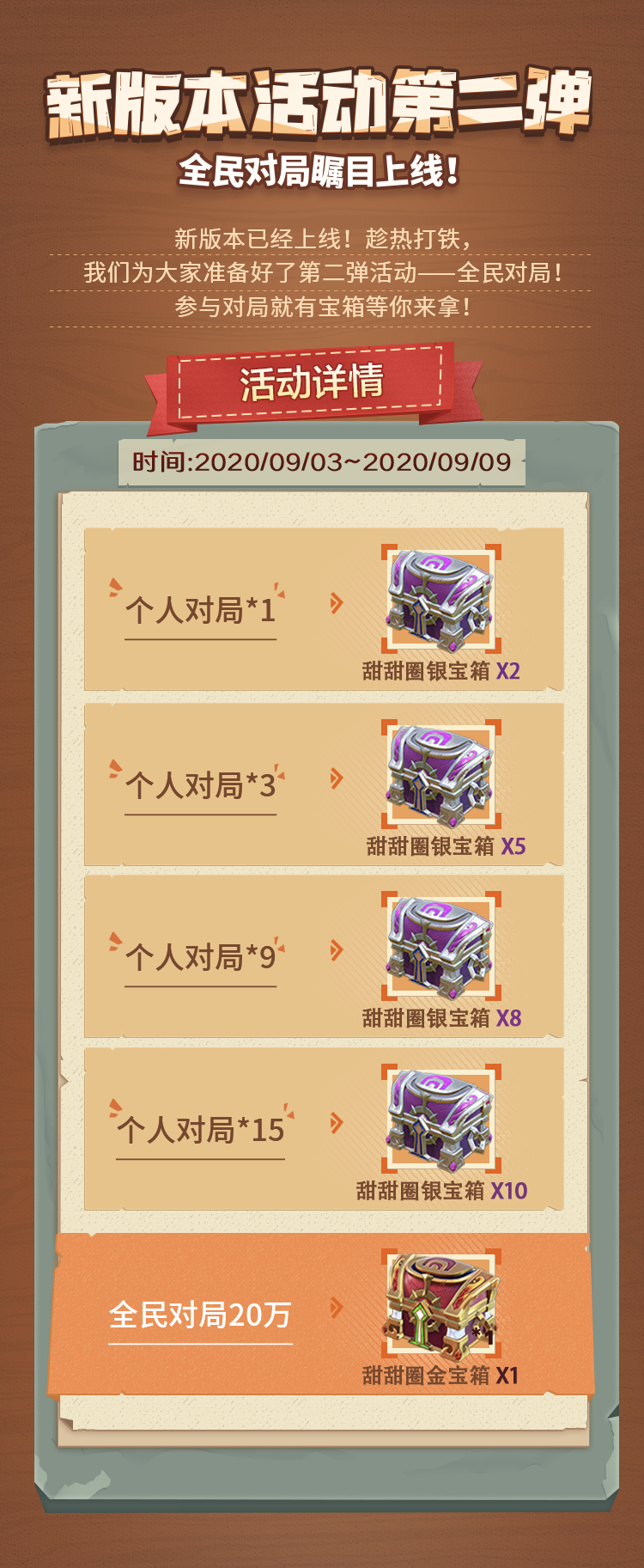 【新版本活动第二弹】全民对局瞩目上线，宝箱多多等你来拿~