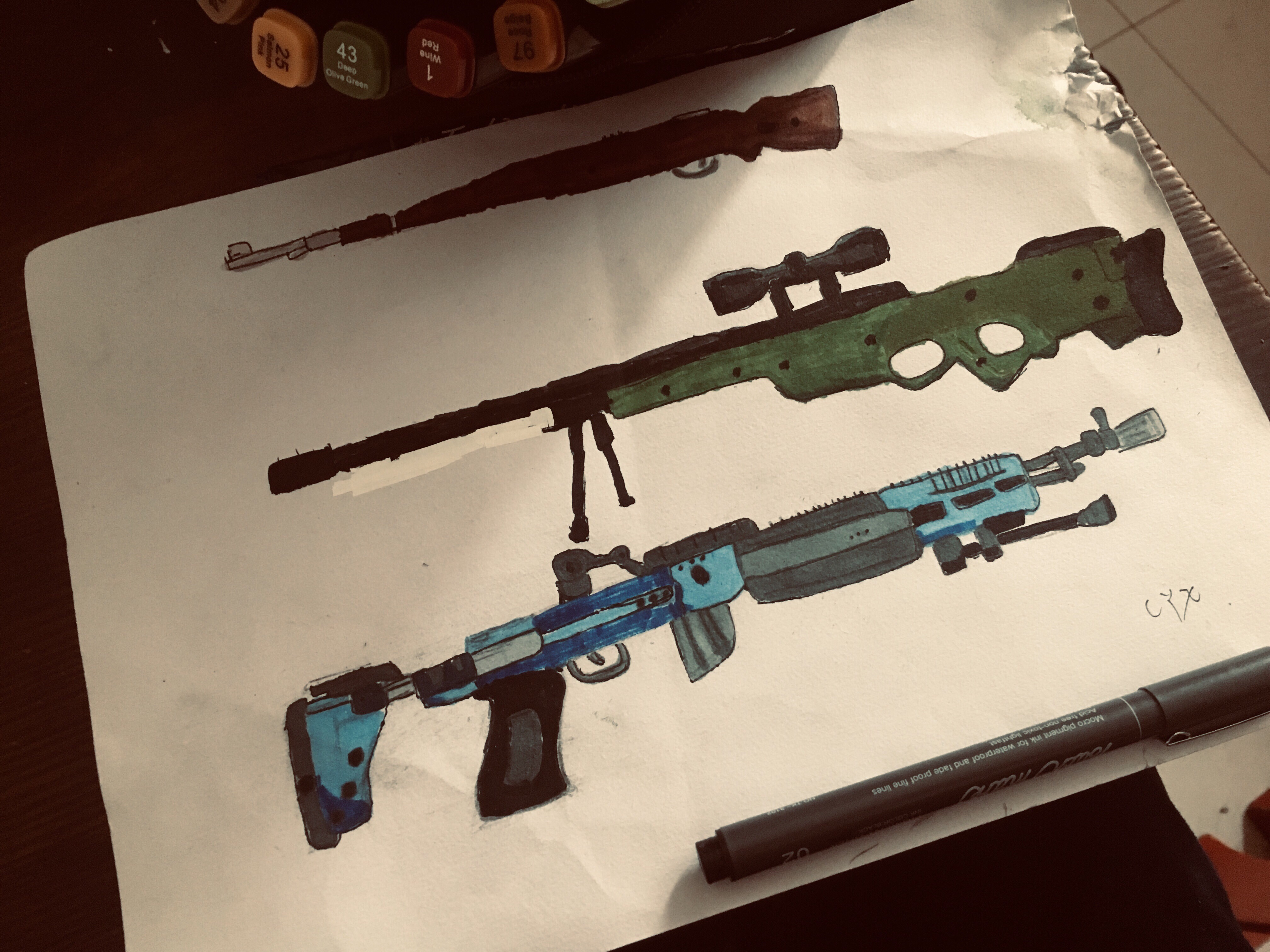 手绘枪械