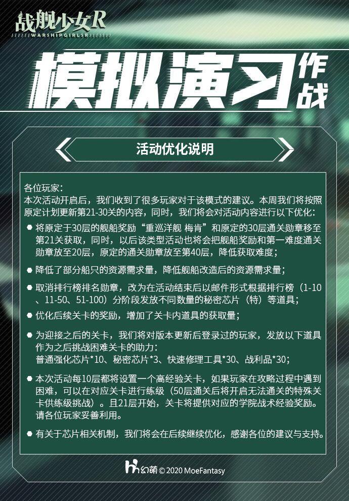 2020.5.22 服务器维护及“模拟演习作战”活动调整公告