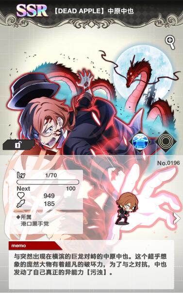 SSR【DEAD APPLE】中原中也- 文豪迷犬怪奇谭横滨新闻- TapTap 文豪迷犬