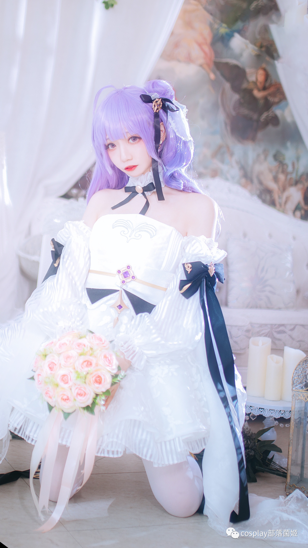 cos：碧蓝航线独角兽·梦想的纯白誓约cos正片@小野寺地瓜,​“这是…为了重要的仪式而换上的重要的服装…”