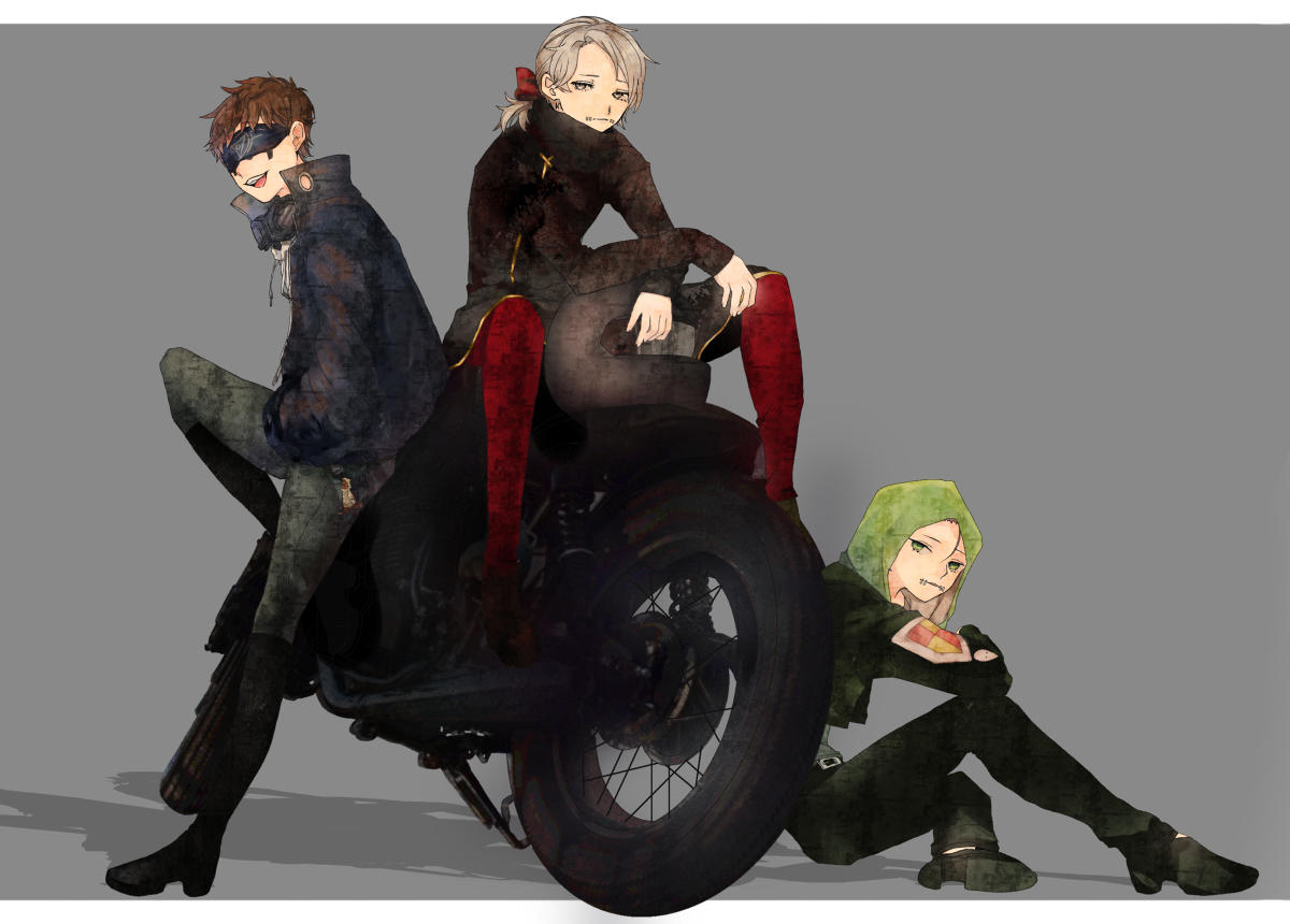 #角虫的腿部挂件#奈布 伊索和伊莱的机车三人组（源：twi@Лёо(れお)）