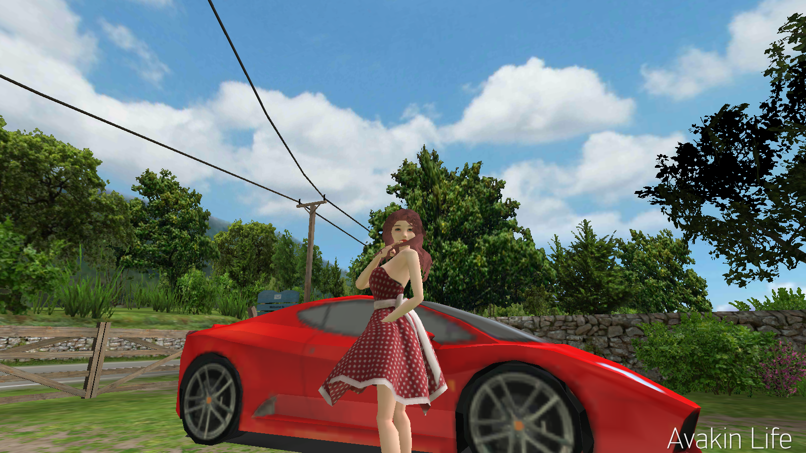 开车来到湖边小屋