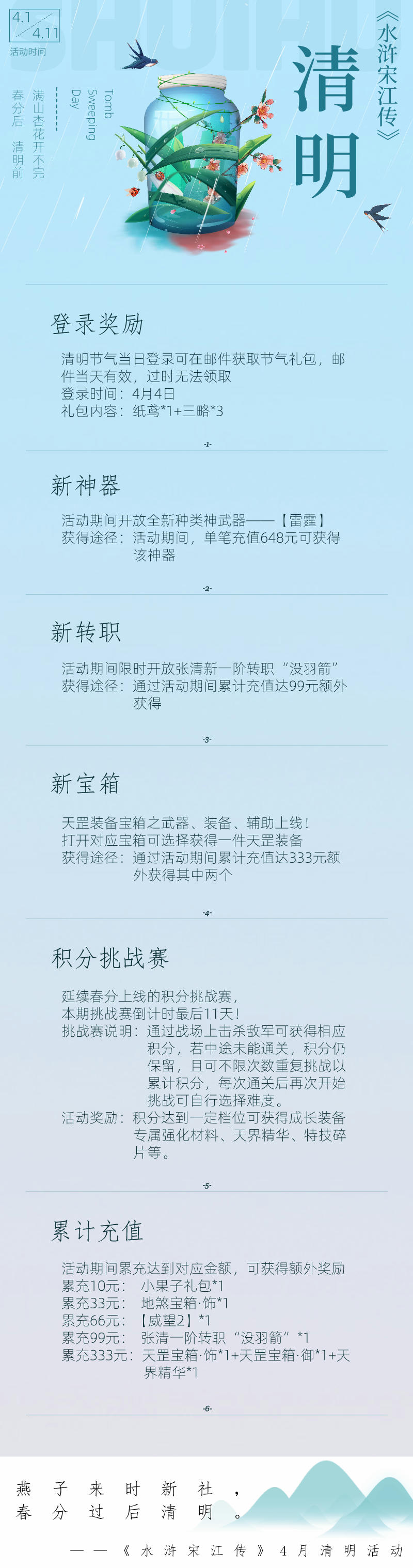 【4月清明活动】丨燕子来时新社，春分过后清明