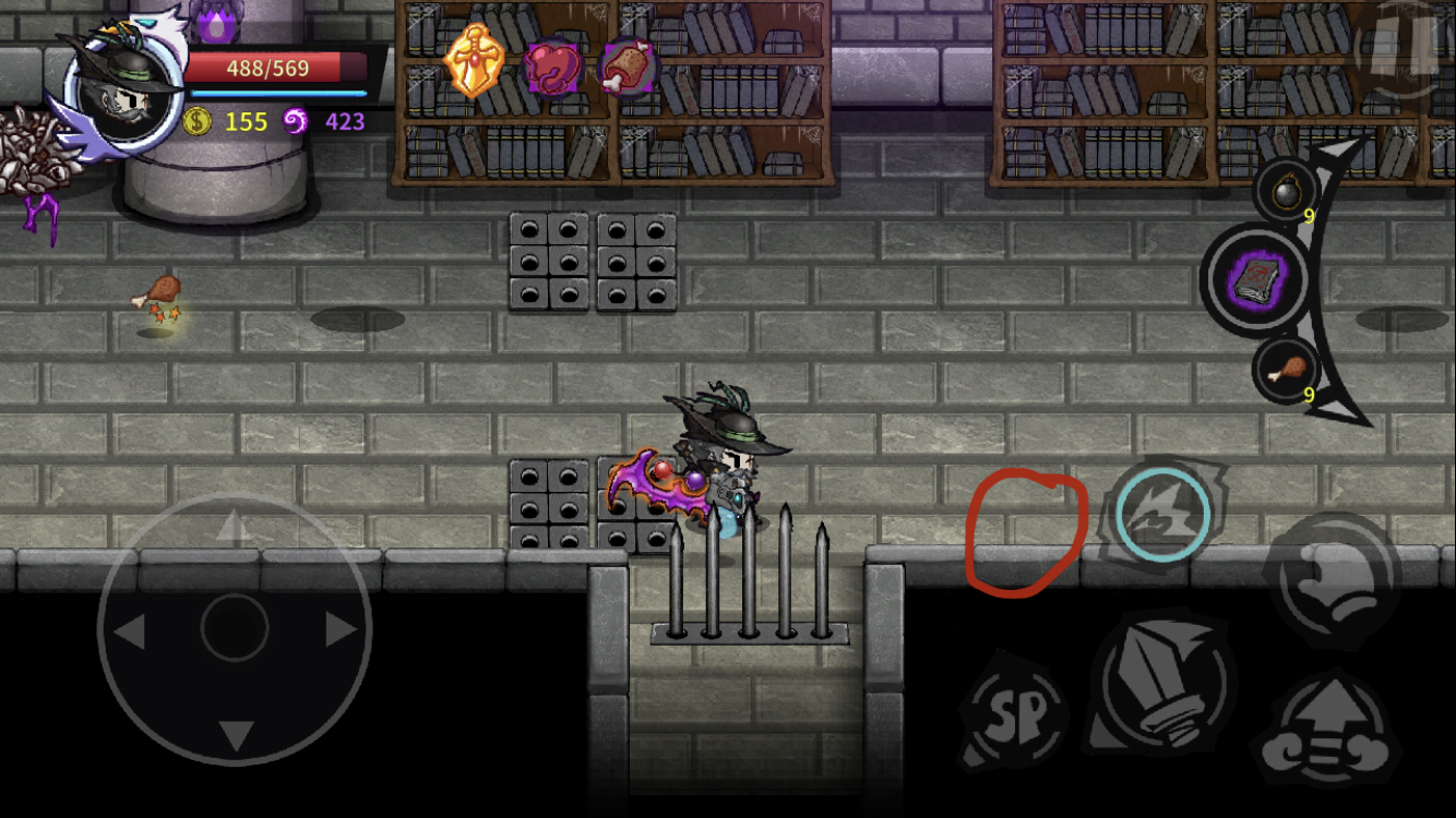 在红圈处设置一个飞刀与炸弹可以互相轮换的攻击按钮