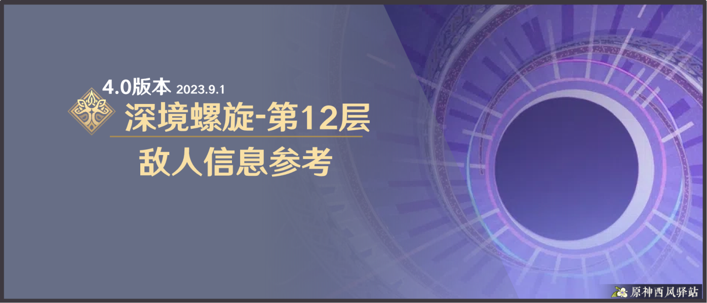 原神丨4.0深渊~敌人信息与站位参考
