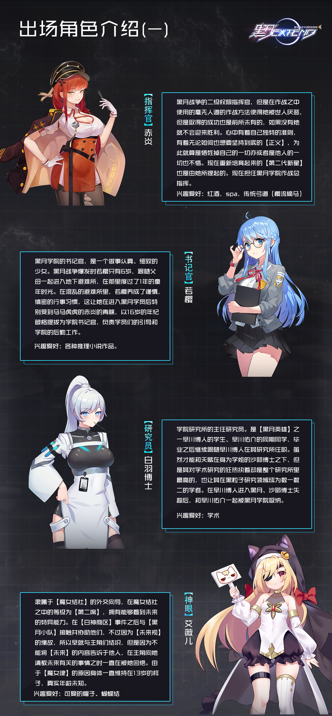 【黑月人物档案】角色介绍（一）