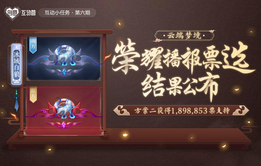 云端梦境荣耀播报票选活动结果出炉