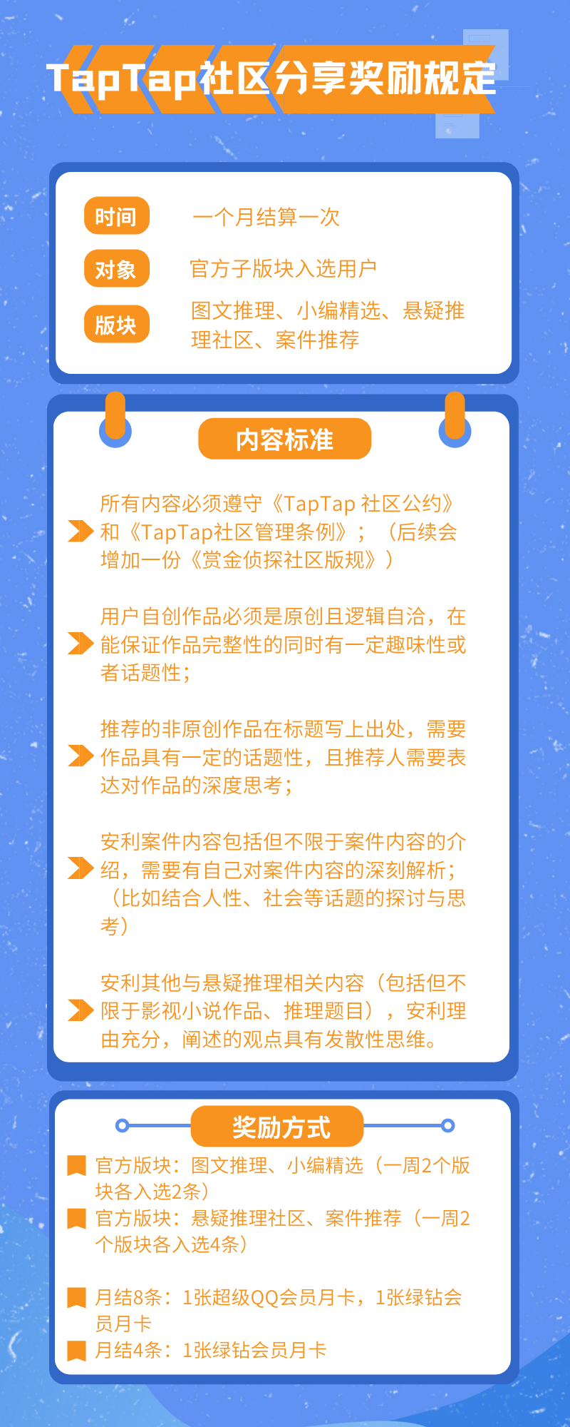 【赏金侦探】TapTap社区分享奖励规定