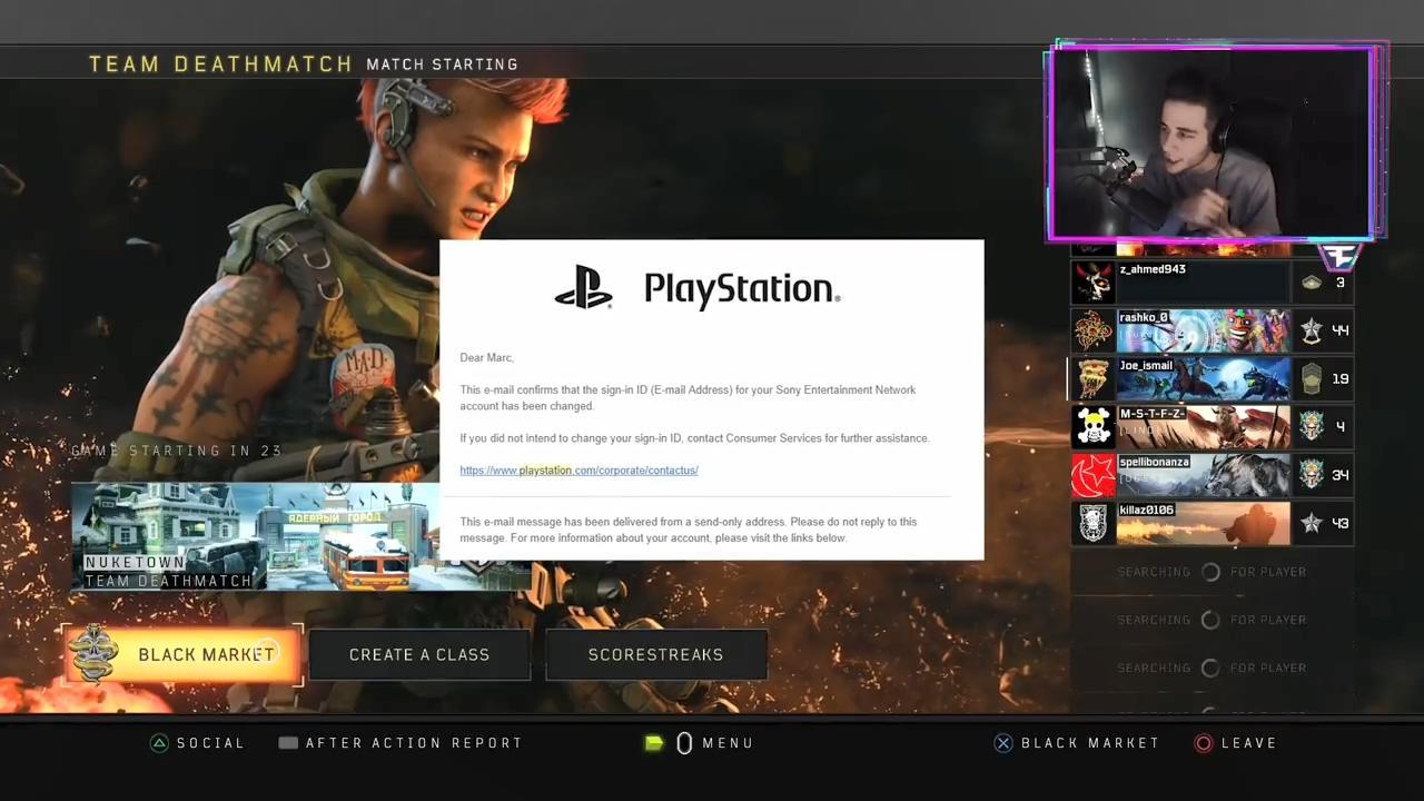 COD神级狙击手PSN账号再次被黑