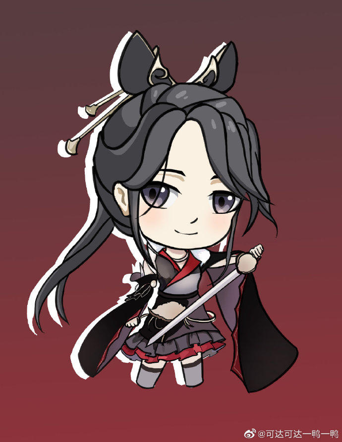 #角虫的腿部挂件#Q版的秀宁！！（来源： @可达可达一鸭一鸭）