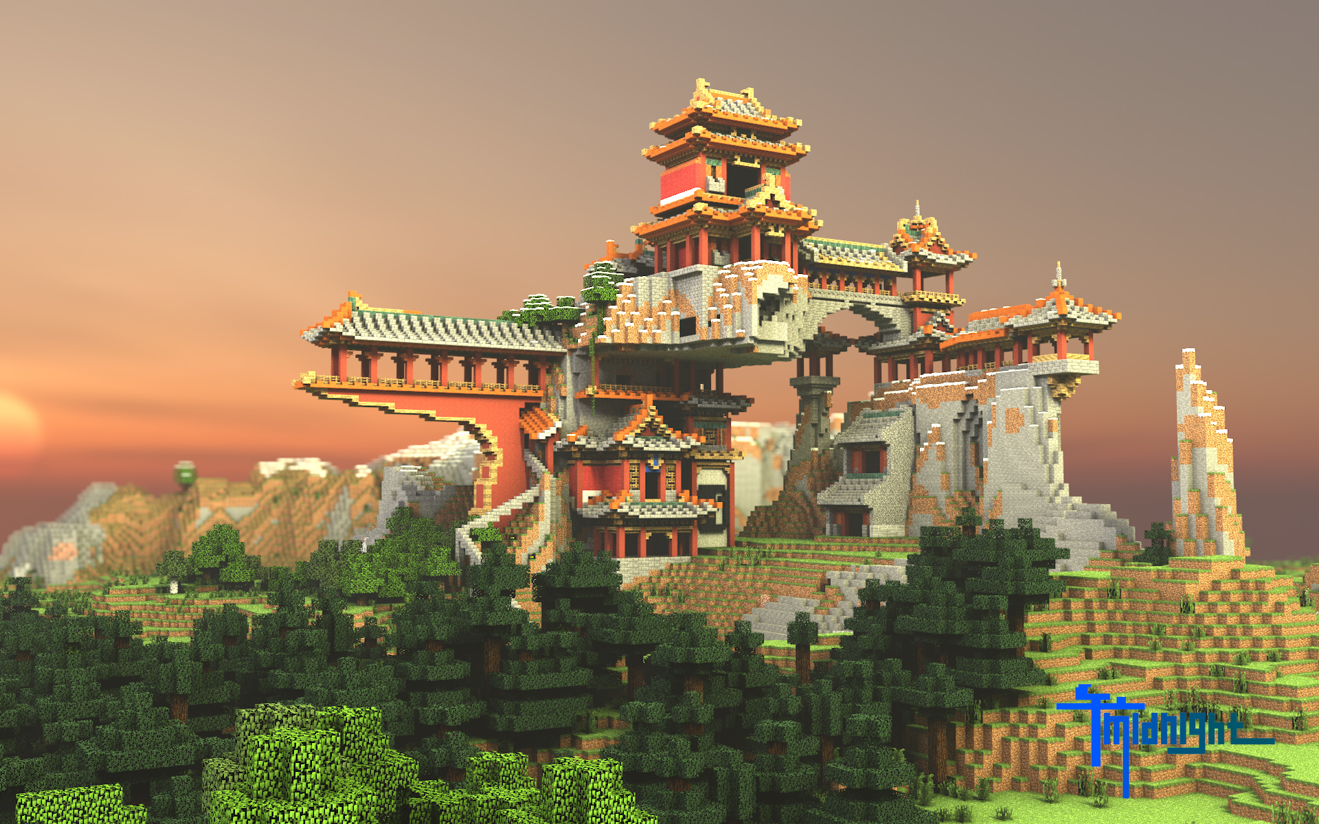 【建筑赏析】中式小比例建筑群《扶摇阁》 - 我的世界综合 | taptap
