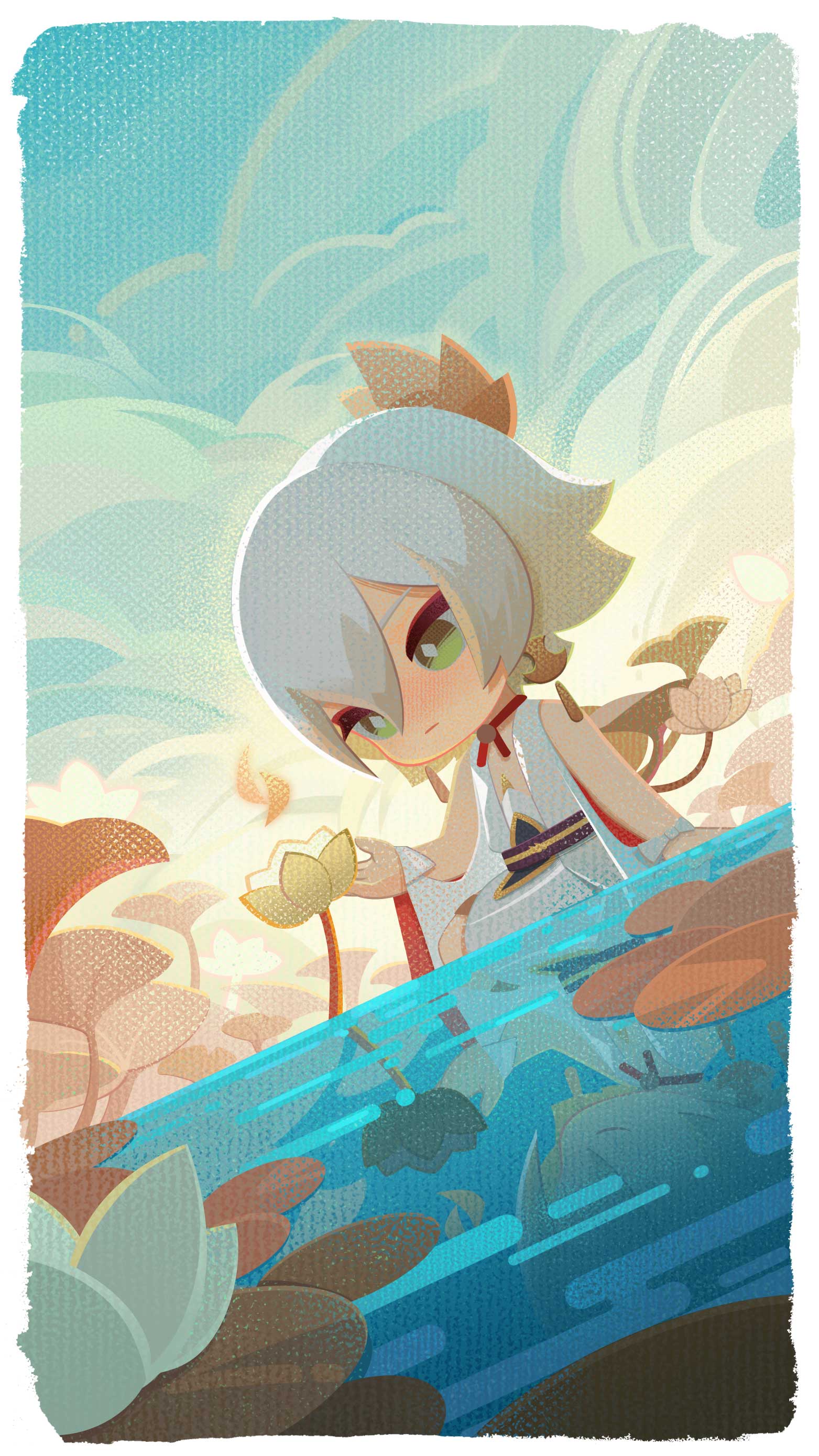 庭院插画集 | 帝释天-池中白莲 - 阴阳师:妖怪屋综合 | taptap 阴阳师