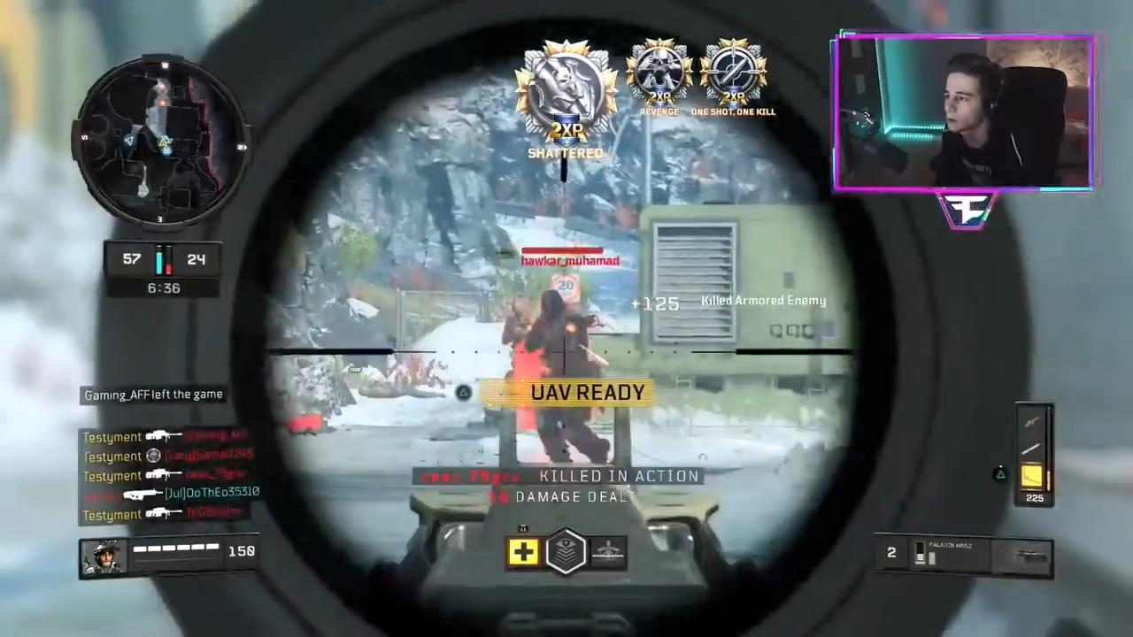 只用狙击枪打到“大师级转生”，FaZe战队成员Testy精彩集锦