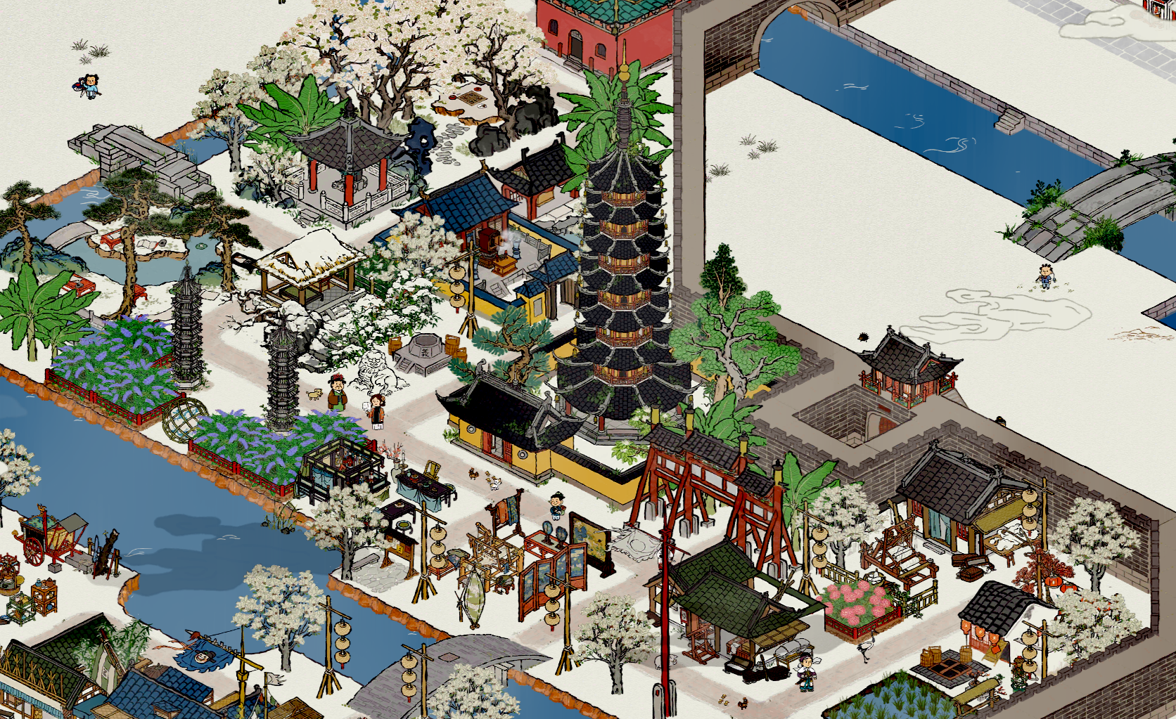 松江城门口布局 - 江南百景图晒村专区 | taptap 江南百景图社区