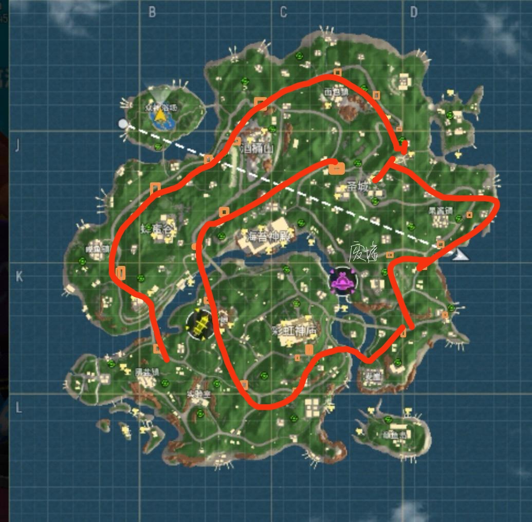 彩虹岛一局专打哥莫拉的行走航线