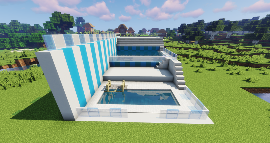 鐵桶村改造 | 露天泳池，清涼一夏！|我的世界 - 第20張