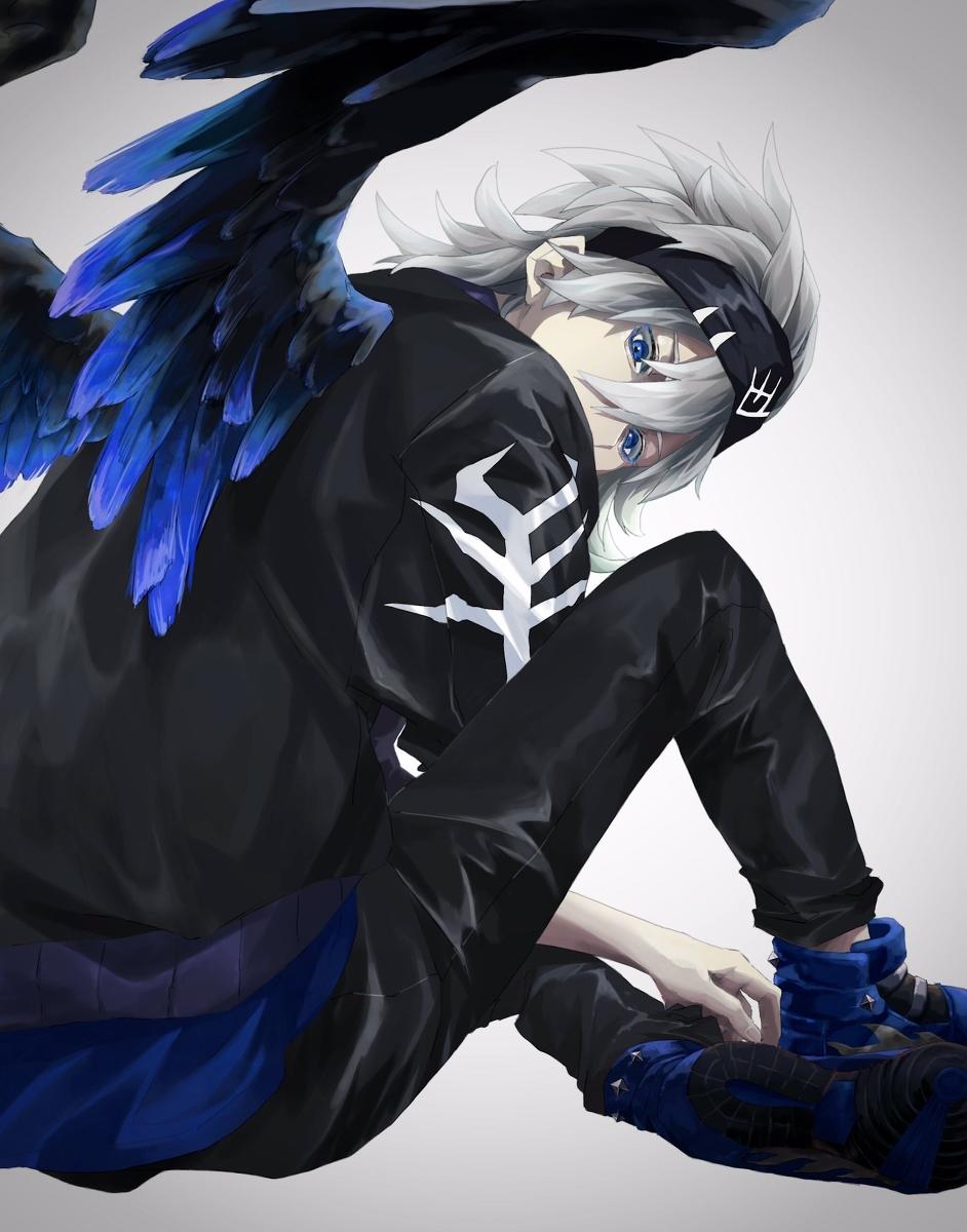 #角虫的腿部挂件#炎翼大鹏翻过来就是青翼（源：P站@くろまめ）