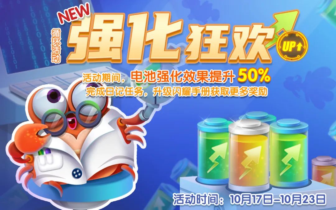 【强化狂欢】全新来袭，电池强化效果提升50%！