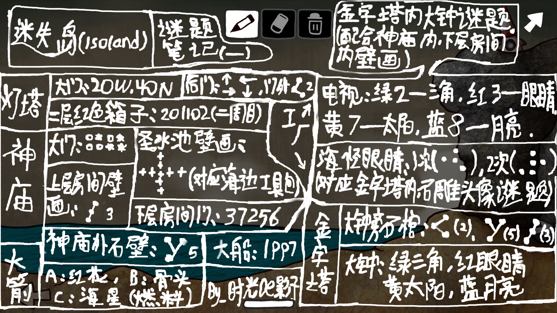 迷失岛-手绘笔记攻略及全景实况