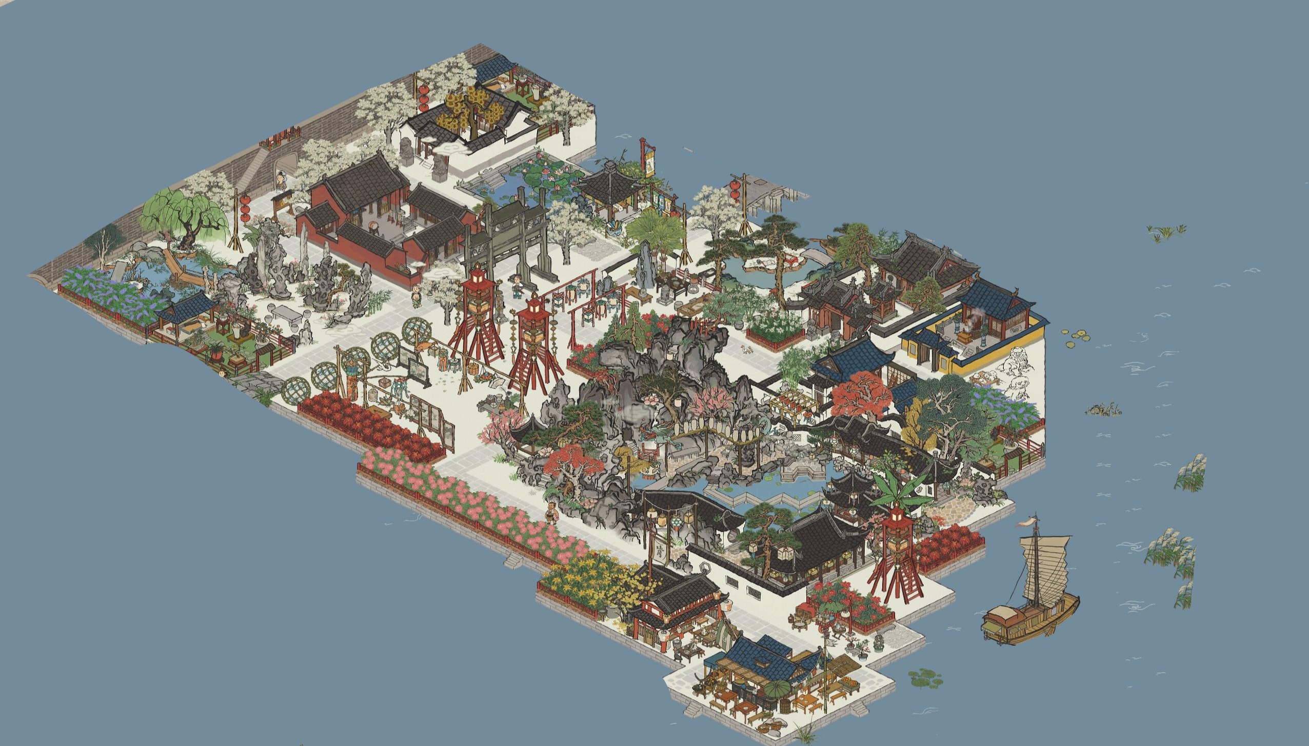 【松江】豫园布景 - 江南百景图晒村专区 | taptap 江南百景图社区