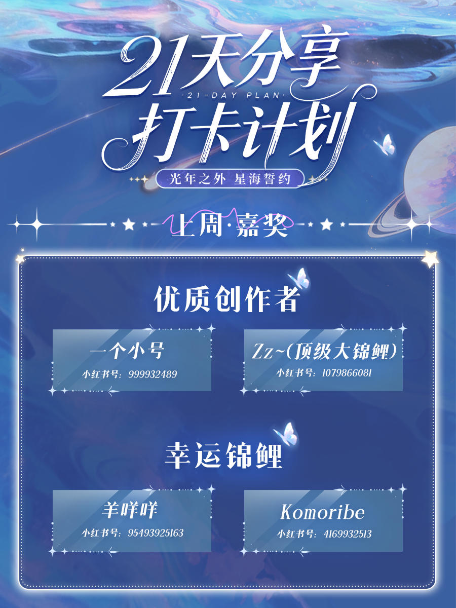 21天计划丨上周嘉奖名单公示