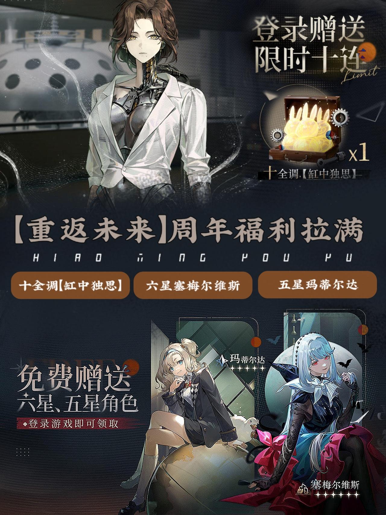 周年庆福利满分❗️六星五星角色上线直接领⁉️