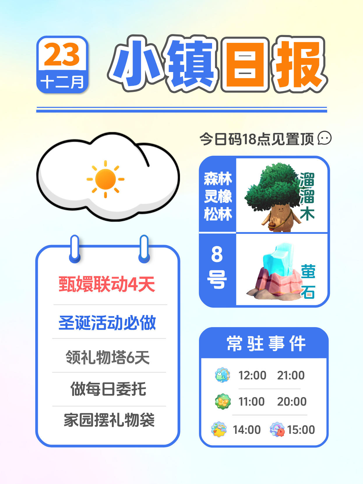 12月23日小镇日报溜溜木萤石 兑换码 每日更