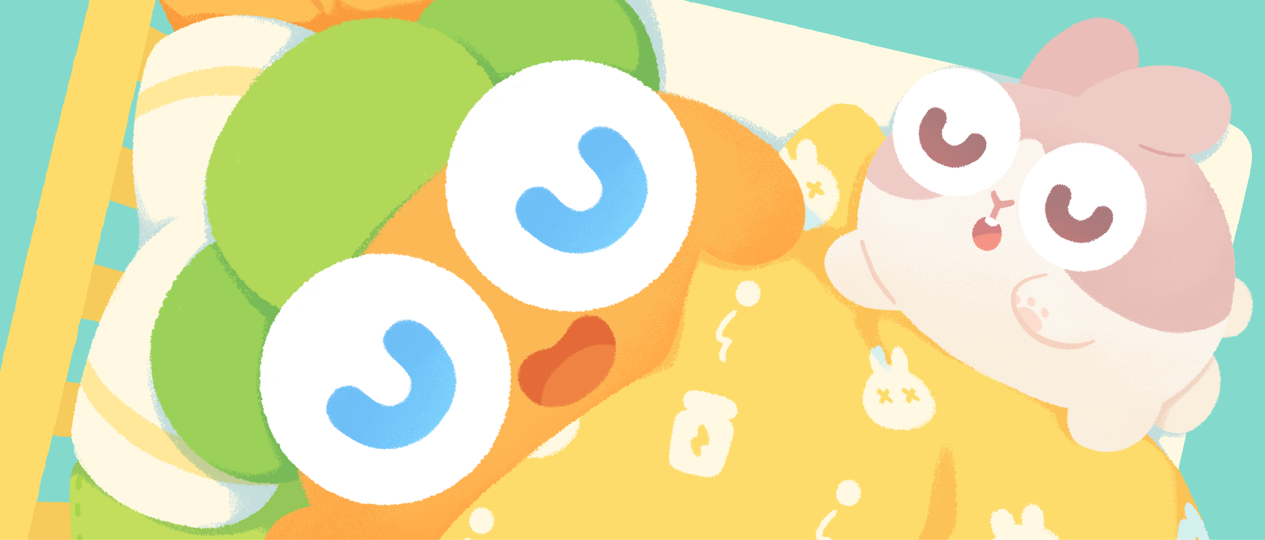 1月壁纸丨新的一年吃好睡好，没烦恼~