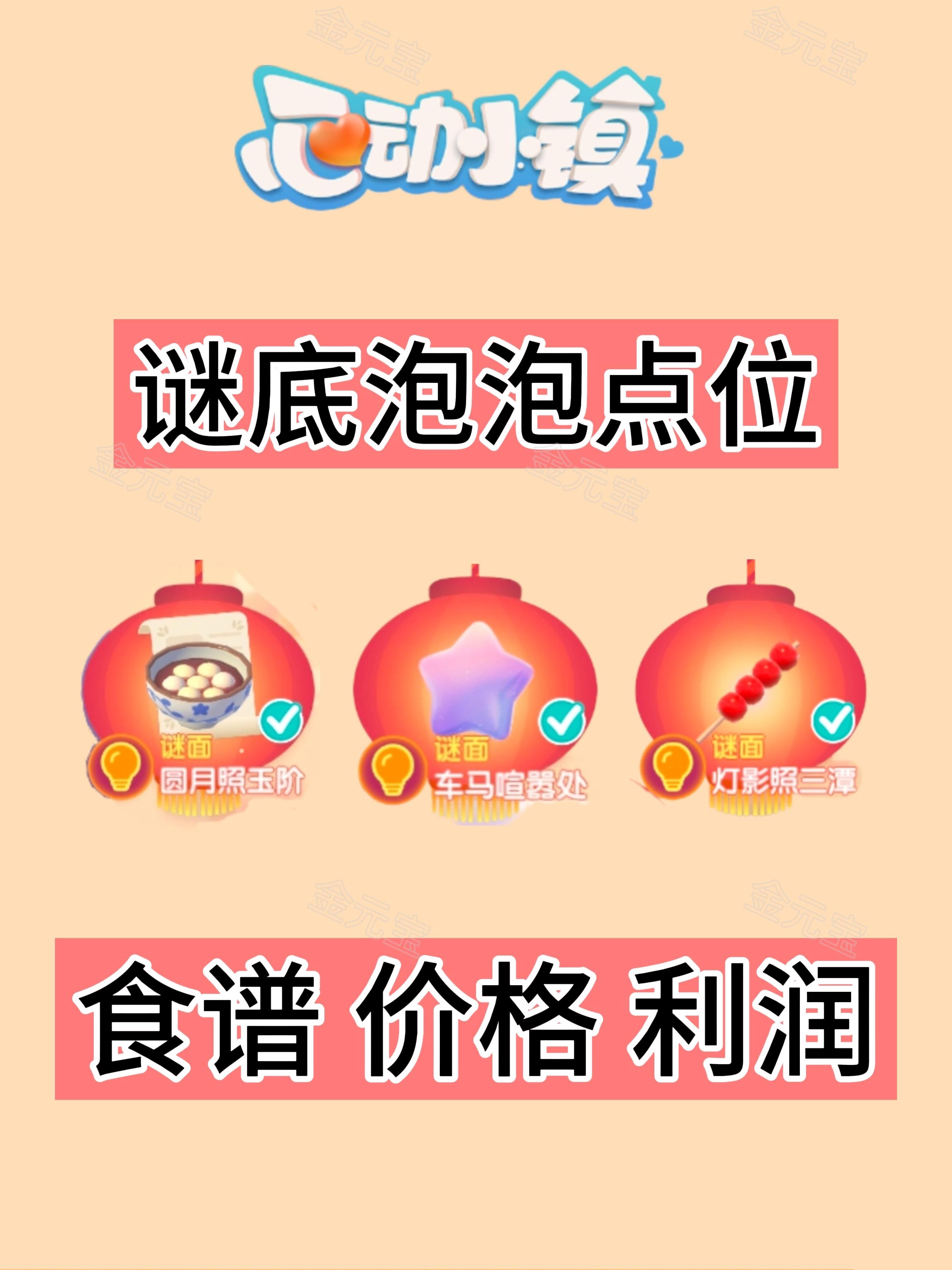 谜底3个泡泡点位食谱价格利润截图