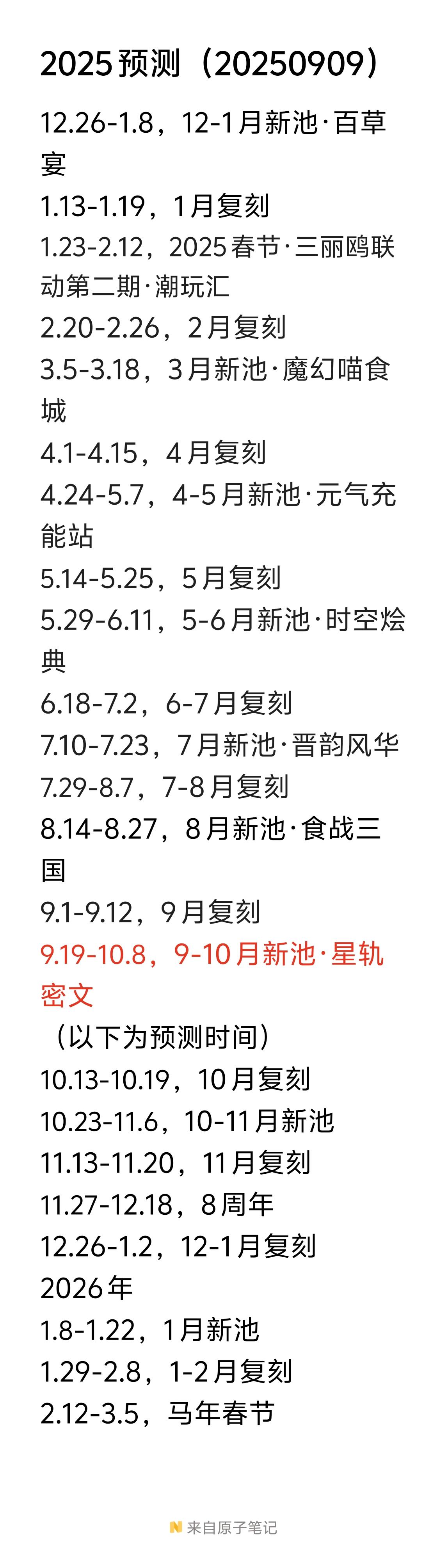 2025预测（20250909）