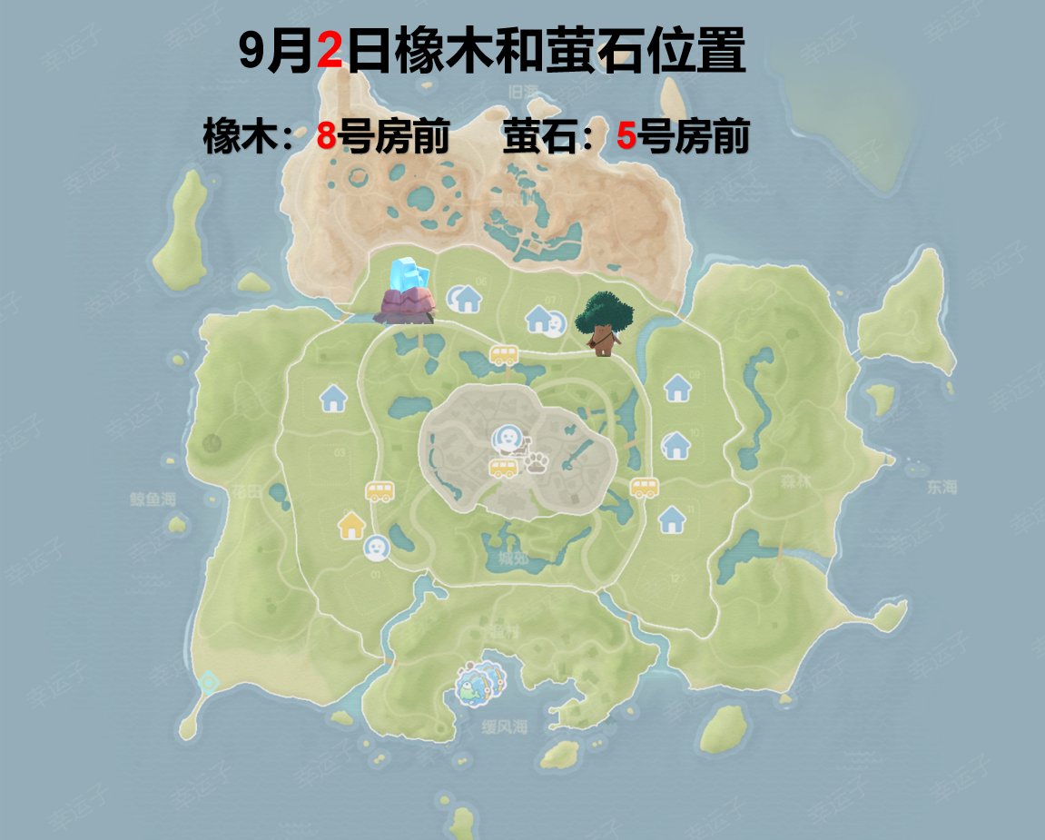 心动小镇9月2日橡木、萤石位置截图