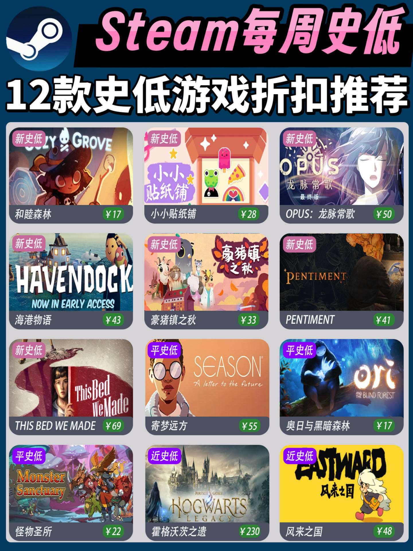 Steam本周折扣合集‼️多款游戏新史低