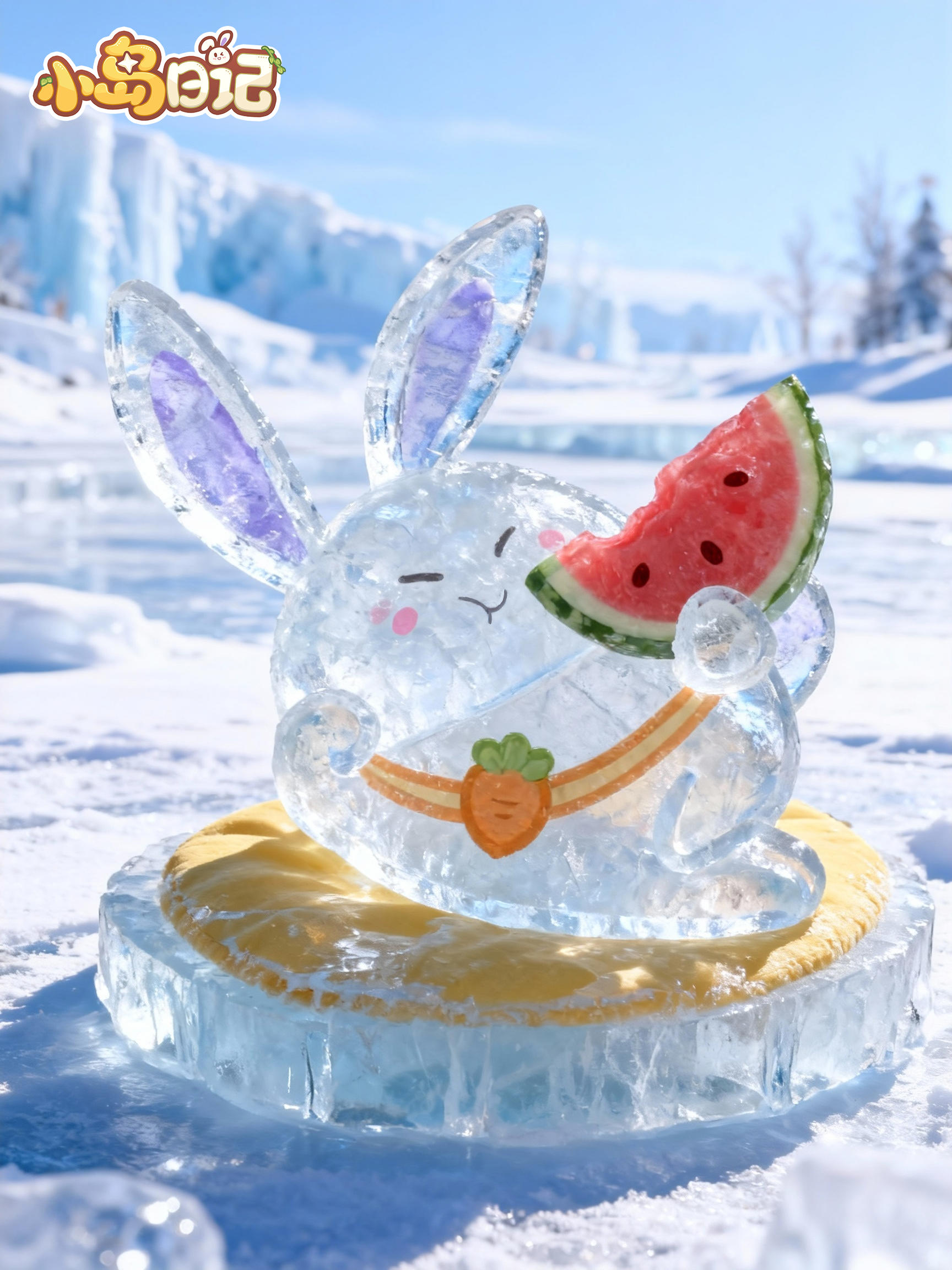 人！福福被冬天封印成冰雕了！☃️✨