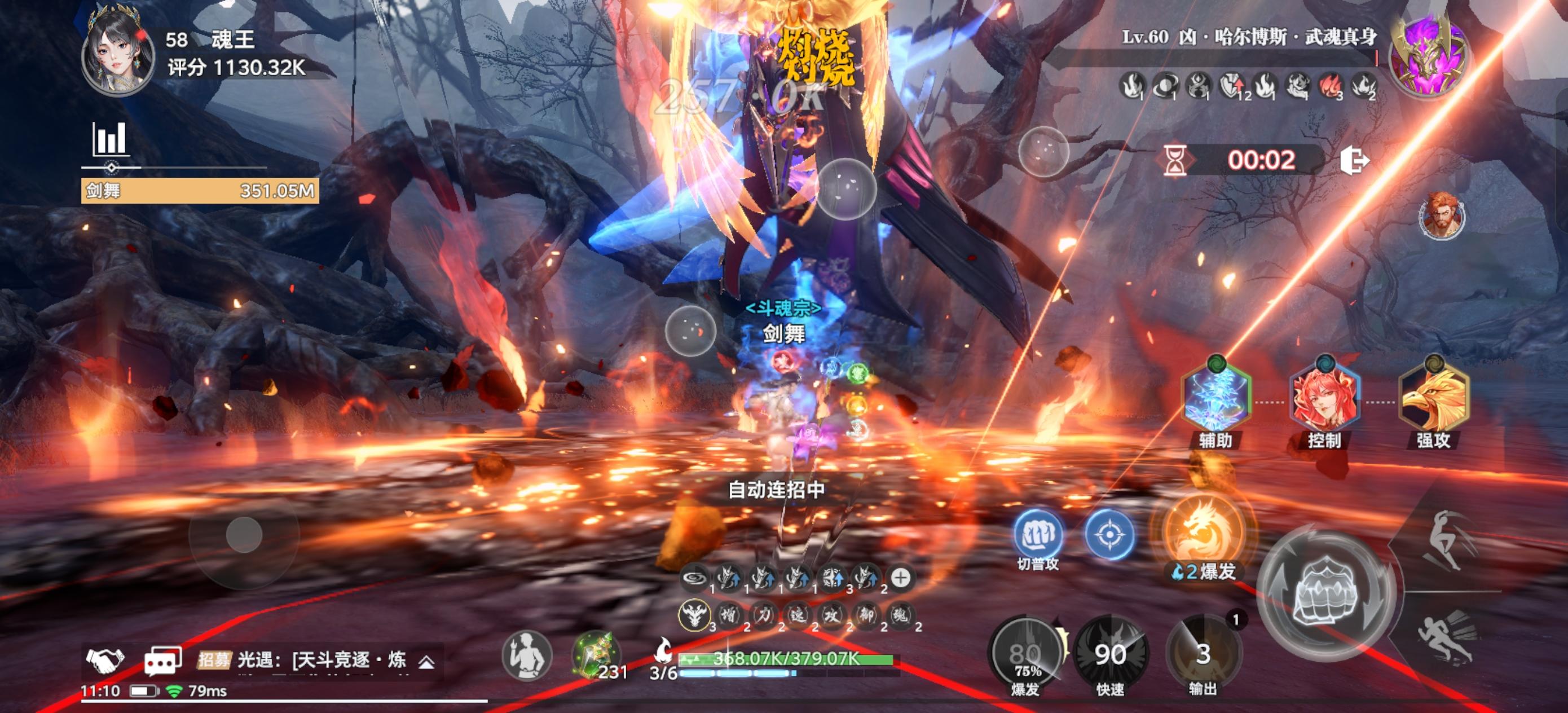 大号火队和小号白虎输出对比截图